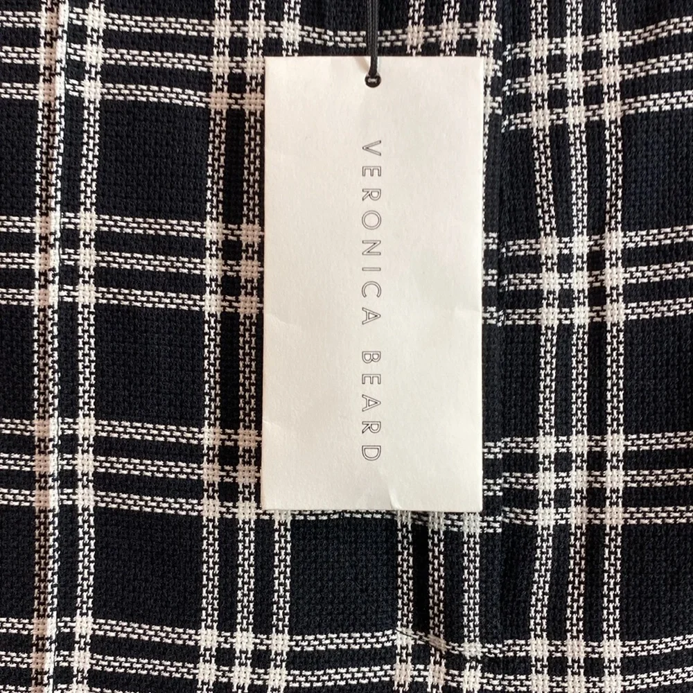 VERONICA‎ BEARD Saira Check Culotte Shorts In Black White Black, size 2 - Picture 6 of 14